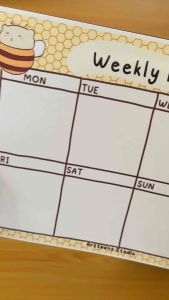 weekly planner fridge magnet
