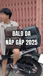 Balo Da Nam Nữ Nắp Gập Đựng Vừa Laptop 15.6 inch Dành Cho Học Sinh - Sinh Viên - Công Sở Đen 40x28x12cm Bag