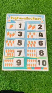 การสอนจับคู่จำนวนกับตัวเลข เทรดเกมจับคู่ เกมการศึกษา เด็ก เกมอนุบาล ฝึกทักษะ ตัวเลข