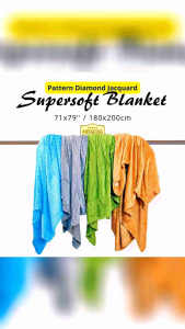 Ribbed Flannel Blanket with Diamond Jacquard Plush Blanket Sofa Throw Blanket 180W200L 220GSM Gaoge ARYA Rib-Jac Diamond