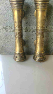 Gagang Pintu Rumah Kuningan Kunci Motif Godo Ukir Antik 30 cm 2 pcs