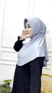 Bergo Instan Serut Jokowi / Hijab Sekola / Buat Kerja / Jilbab serut Sport / size M Dan L Bisa COD