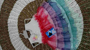 dress motif pelangi. untuk usia 6-12bln