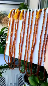 ก-6 สร้อยคอประคำ 108 พุทธคุณ อำพันพม่าแท้ อำพันพม่า ฟอสซิลยางไม้กลายเป็นหินธรรมชาติจากประเทศพม่า เมืองคะฉิ่ง