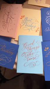 Calligraphy Card การ์ดเขียนมือ ตัวอักษรคาลิกกราฟฟี่ การ์ดเขียนมือ happy birthday card Best wish card congratulations Card