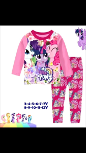 PIYAMA ANAK PEREMPUAN IMPORT MURAH LENGAN PANJANG COTTON PRINTING MY LITTLE PONY