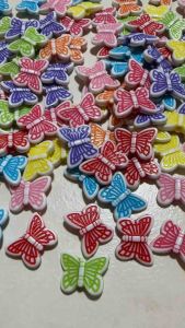 100 pcs cute butterfly beads size 9mm or 12 mm mix bright colors for diy jewelry accessories