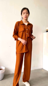 Setelan Wanita Knit Import Karina Set Long Knit Premium / Setelan Knit Alfaro