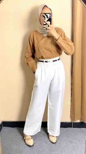 Ivon Top Outer Linen Kemeja Crop Linen Atasan