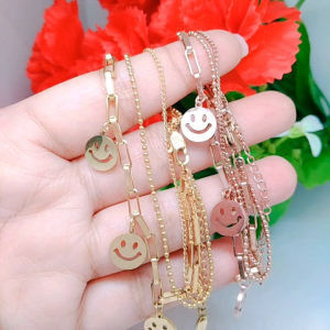 Gelang Tangan Smile 3Layer Pengait Lobster Cap 750 Titanium Premium