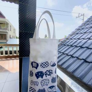 [HANDMADE] Túi Canvas Đựng Ly Bình nước Giữ Nhiệt Túi Hoạ tiết 2 Quai
