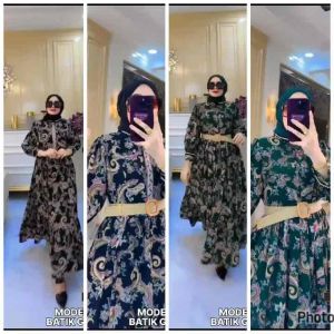 NEW MIDI DRES MOTIF KEONG LIST MUTIARA WOLFIS PREMIUM SHR