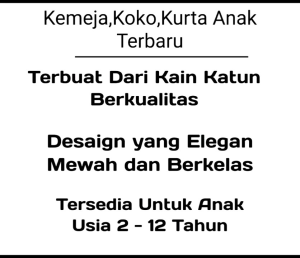 Koko Anak Laki laki Lengan Pendek Kombinasi Katun premium