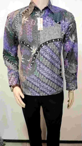 kemeja batik motif kembang ungu arta batik super KODE 008 l batik pria lengan panjang l batik premium l batik purple 10.10 23 batik soft bunga l atasan batik kekinian l grosir batik batik alfa fashion
