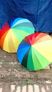 Payung Dewasa Garis Warna Pelangi 16 Jari: Pilihan Payung Outdoor yang Menawan