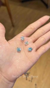 SSTYLE💎海蓝宝人鱼之泪Aura high grade cubic zirconia mermaid diamond s925 sterling silver necklace sea blue ocean design lantai