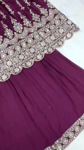 (PREORDER)NEW DESIGN PARTY WEAR EMBROIDERY SEQUENCE WORK TOP LENGHA DUPATTA SET