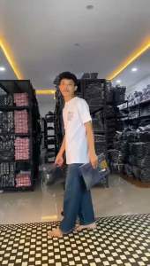Roosterdenim Celana Jeans Standar Pria Reguler Panjang Stretch Meral Biotink Aksen Selvedge