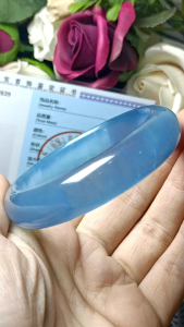 (Certificate) Aquamarine bangle 56mm + (证书)魔鬼海蓝宝手镯 56mm +