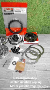 Paket RUBAHAN kopling komplit motor yamaha vega zr jupiter z new 115 robot vega RR (21t) lonceng mangkok kampas ganda assy kampas kopling set kaki 4 + lawan jupiter mx old plat besi gesek dan bearing 6901 per kopling smash asli - Lazada
