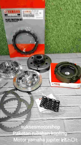 Paket Rubahan Kopling Komplit Motor Yamaha Jupiter Z1 (20t) Lonceng Mangkok Kampas Ganda Assy Kampas Kopling Set 4 Keping Kaki 4 + Lawan MX Old Plat Besi Gesek dan Bearing 6901 Per Kopling Smash