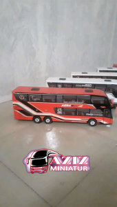 Miniatur bus Jetbus5 PO.AGRA MAS Super Double Decker Full lampu Tolelet basuri