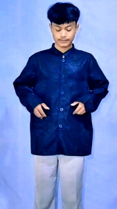 Baju Koko Muslim Pria Motif Embos Haibah Lengan Panjang Terbaru 2024