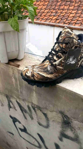 COD !!! Sepatu Pria Camo Pendek 6Inci commando Low Boots Zipper Safety Hiking Hunting Army Abri