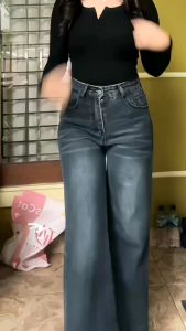 Celana Jeans Bagy Haighwaist Loos Korean Vintage Fashion