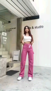 กางเกงยีนส์ขากระบอกงานป้าย นางแบบถ่ายจากสินค้าจริง ธมรูปเสนอทุกตัว ราคาประหยัดที่สุด