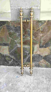 Handle Pintu Rumah Kuningan Antik Motif Gotri 100 cm 2 Pcs