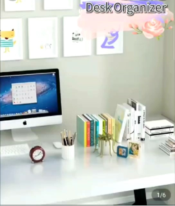 Desk organizer drawer storage display rack desktop bookshelf office tabletop study room work station study room dormitory cubicle rack stationery shelf Rak buku atas meja