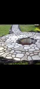 DIY Pathway Maker Mold No.6 Re Usable Hard Plastic Size 45X45x4CM