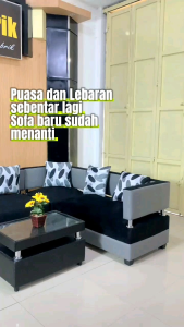 Sofa Jasmine Sudut Sofa Tamu Jasmin Modern Minimalis Bahan Oscar dan Beludru