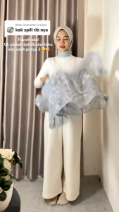CS Outer Tile Brokat Mix Organza Full Payet//Outer Crop Brukat Kondangan Wisudaan