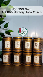 Hộp 250g Trà Phổ Nhĩ Nếp Hoá Thạch trong hộp thiếc sang trọng
