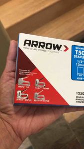 Arrow T50 1/2 in. Leg x 3/8 in. Crown Galvanized Steel Staples (1250-Pack) Hand Tool Accessories