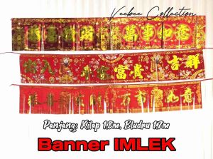 Banner Bludru Kilap Imlek/ hiasan pintu dinding imlek