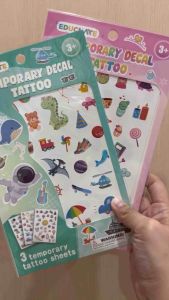 educratePH Temporary Decal Tattoo | 3 sticker sheets | Easy Apply Remove | Party Favor Gift