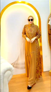 Ulieta Dress - ceruty babydoll print mix payet Ld 110 -120 Pj 140