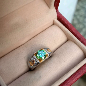 Cincin Batu Green Aquamarin Minimalis