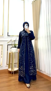 REALPICT COD DRESS SAFANA  FREE HIJAB  BAHAN CERUTY MIX BRUKAT TILLE PREMIUM  TERMURAH BEST SELLER TANGAN PERTAMA KONVEKSI / PRINTING / MOTIF PREMIUM GAMIS PESTA GAMISTERKINI