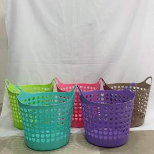 Uniglobal High Quality Hollow Multifunction Laundry Basket Flower Design with handle