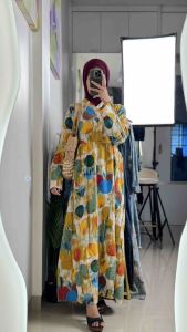 LC1643 Premium Oversized Retro Dress Tipis Fashion Terbaru