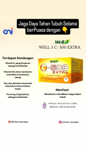 CNI Well3 C-500 Extra Multivitamin untuk daya tahan tubuh vitamin C aman dilambung