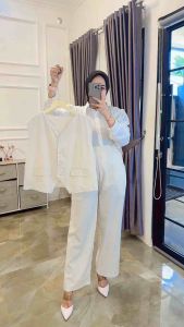 Setelan 3in1 Soraya linen marga fashion trendy dan korean style One Set 3in1 Vest Terpisah