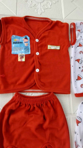 6 Pcs Baju Celana Bayi Newborn Kutung Motif Merah Terbaru