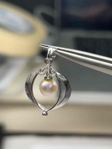 695M1- MẶT DÂY CHUYỀN NGỌC TRAI AKOYA NUÔI CẤY NƯỚC MẶN (KHUNG KIM LOẠI) 6.95 Carat