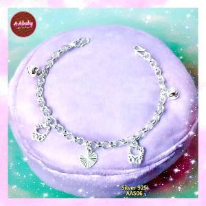 🌈AAbaby Galleries AA506 Original Baby S925 Silver Anklet Bracelet Kitty 吉蒂猫 Rantai Kaki/Tangan/Gelang Kaki Bayi/Kanak