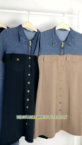 Dress kekinian JEANS MIX KAOS COTTON imp bkk